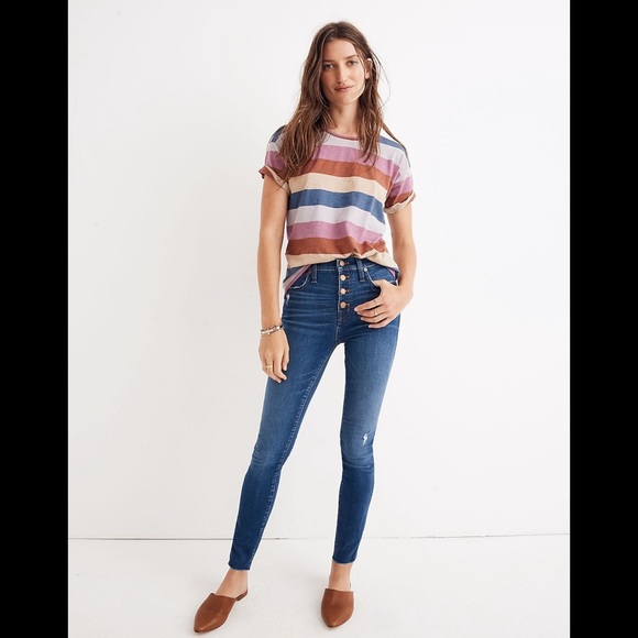 Madewell Denim - Madewell Tall 10" High-Rise Skinny Jeans in Hanna Wash